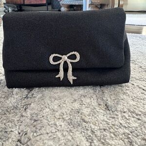 Victoria's Secret Black Clutch with Sparkling Bow